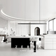 Zebra Elements Full Copper Minimalist Long Strip One-Line Restaurant Chandelier Nordic Modern Simple Black Front Desk Bar Dining Table Line Light ONE [Long Top Pan/880mm]