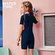 WATERTIME children's swimsuit girls one-piece training medium and large children's sun protection swimsuit 2025 new style blue/pink 140 (131-143cm/27-34kg)