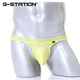 G-STATION Japanese series men's thong high elastic silky milk silk sexy lace pure desire low waist ultra-thin underwear blue 1 pair M (Japanese size is too small)