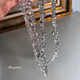 VTL natural ice transparent white crystal necklace irregular gravel crystal silver-plated necklace clavicle chain Chinese Valentine's Day gift white crystal fine chain length 43cm