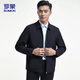 Romon Jacke Herrengeschäft Casual Lapel Hall Style Top Kader Executive Jacke mittleren und älteren Menschen tragen JK36 Navy Blue X.