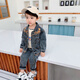 Disney (Disney) Boys Spring and Automn Suit à la mode Little Boys Denim Suit 2025 Nouveaux vêtements pour enfants vêtements de bébé ensemble trois pièces Smoke Grey Two-Piece Set (manteau + pantalon) 100 Poids recommandé 3-4 ans 28-34 Jin [Jin est égal à 0,5 kg]
