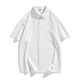Homlean Japanese solid color short-sleeved shirt T-shirt men's spring and summer loose casual and versatile breathable clothes LS01 white XL