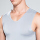 [Ice Seide ohne Markierungen] Herrenweste ist frei geschnitten, breite schulterhültige T-Shirt-Fitnessweste schwarz xl