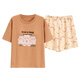
Modal women's short-sleeved pure cotton all-cotton pajamas set for summer loose casual home wear comfortable and can be worn in thin summer Y9856 M (recommended 75-95Jin [Jin equals 0.5 kg])