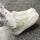 Nike Air Force 1 Mini Swoosh AF1 Women's All Platinum Air Force One Casual Sports Shoes IB3881-001 White and Green 38.5 (245 mm)