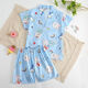 Shantou Lincun steaming suit for children 3 to 6 years old, baby and children's steaming suit, cotton bathing suit for boys and girls, cartoon pajamas, home clothes, bear wearing overalls XS