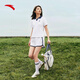 Anta [Gleicher Stil wie Zhang Yufei] Revers Casual Anzug für das Kurzärärmel-T-Shirt und Shorts für Frauen im Sommer College zweiteiler Sportswear Pure White-1 L.