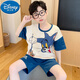 Disney Boy Pyjamas Kinder Sommer dünne Baumwoll-Kurzärmer-Anzug mittelgroßer Kinder 12-jähriger Junge modische Sommer-Heimkleidung 672 165 s Größe Empfohlen 140-150 cm Körper