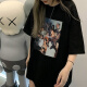 御仕达时尚短袖小众t恤女装潮ins港风体恤圆领印花上衣女夏 T1278白色短袖0 M