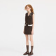 RE VAN Rui Fan new designer style textured vest short skirt suit RL12403168 brown coffee color M /38