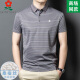 Mengtejiao Herren Mulberry Seide Kurzärärmelte T-Shirt 2025 Sommer mittleren Alters Anzug Business Casual Striped T-Shirt A829-Red M 165 Geeignet für 100-115jin [Jin entspricht 0,5 kg]