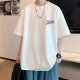 
POUM short-sleeved T-shirt men's summer trend simple cotton top Hong Kong style loose casual trendy brand T-shirt MSL-C671 gray L [Suggested 120-135 Jin [Jin equals 0.5 kg]]