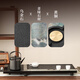 Shishangju whole piece black gold stone tea tray integrated tea tray office drainage type tea table with kettle automatic water supply integrated kettle with double furnace 90*45*3cm