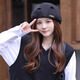 
Qisi charming (QIANZIJIAOMEI) spring and autumn style retro British style forward hat versatile painter hat long iron mark front and back two wear wool bud hat women black uniform size