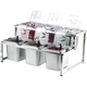 Shantou Lincun Commercial Stainless Steel Seasoning Box Set Sauce Table Seasoning Box Integrated Multi-grid Material Box Dipping Table Kitchen Seasoning Box Ingredient Box Set i-9923