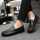 Holzspecker fahren Bohnenschuhe für Frühlings- und Sommer -Trend koreanische vielseitige Schuhe mit einem Fuß, faul britische Freizeitlederschuhe D838 Black 39