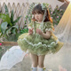 Si yang Prinzessin Kleid kleines Mädchen Prinzessin Kleid Sommer Lolita Lolita Kinderkleid Baby geschwollene grüne Rock + Haarband 100