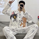 Wei Jie pajamas for boys and boys in 2025 spring and autumn new long-sleeved animation for men, large-size teenagers can wear outside [9923] L 4L [Suggested 195-218 Jin [Jin equals 0.5 kg]]