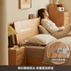 Original solid wood bed Oak simple master bedroom large double bed 1.2x2m high body bed + Original Dream mattress 10cm-L701G