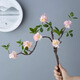 MPPMCK Zen Chinese style simulation flower living room decoration flower arrangement entrance hall fake plum blossom peach blossom floor ornaments linen rope white vase + pink plum blossom