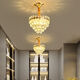 Clcey Zhongshan Lamp Collection 2025 Nouveau couloir d'éclairage d'allumage Entrée Lumière European Crystal Chandelier Balcony Chambre 9928 Gold Tree Color Light Source
