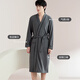 Urban beauty couple nightgown for men and women plus velvet German velvet winter soft and warm bathrobe home loose casual home wear long bathrobe dark gray men's 3XL