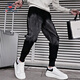 AEMAPE casual pants for men, handsome loose 2025 new summer gradient pants trendy versatile harem pants black M