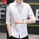 
Pierre cardin (pierre cardin) 7-quarter sleeve shirt men's ice silk short-sleeved summer thin casual elastic shirt slim fit and fashionable smooth mid-sleeved 684 white XL 120-133Jin [Jin equals 0.5 kg]