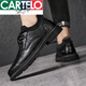 Cartelo Casual Lederschuhe Herren der britischen Stil Business formelle Formale vielseitige Herrenschuhe Herumn Jugend Schwarze Herbst Atmungsfreie weiche Sohle Schuhe 9920 Schwarz 41 Sportschuhe Größe Größe