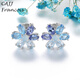 CAJJ Francois Huahua Colorful Treasure Earrings, Opal Tanzanite Topaz 925 Silver, Give as a Gift for Your Own Wear, Natural Colorful Treasure Jewelry, Huahua Earrings