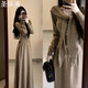 St. Paul's small fragrant style knitted sweater dress for women spring and autumn 2025 new style high-end long skirt suit slimming suit top + skirt M size