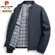 Pierre cardin autumn middle-aged and elderly men's baseball collar jacket 40 years old 50 middle-aged thin top daddy casual jacket blue N9717 170/M single size