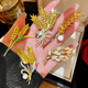 WOUG high-end golden wheat ear brooch women's anti-exposure chest artifact pin suit coat jacket 5# double wheat ear