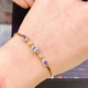 WeICI 925 Silver Gold-plaqué Bracelet Bracelet Couleur de feu flash Main 3 * 5 mm925 Incrustation de précision en argent