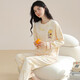 Yalu pijamas femenino puro algodón 2025 nuevo internet pajamas pajamas spring y otoño gran tamaño manga larga juego de ropa para el hogar nswr-01n9901 L [sugerido 100-120Jin [Jin equivale a 0.5 kg]]
