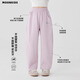 moonkids girls ice silk scimitar wide-leg pants summer 2025 new children's cool casual pants big children's summer mosquito-proof pants [15251 purple + 15261 light khaki] 160 cm
