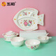 Wuhe para el tazón infantil de la vajilla para bebés A5 Metamine Imitation Serie de porcelana placa de tazón de la altura auspiciosa del conejo alojo de conejo auspicioso de la sopa para niños H-838j*1