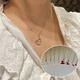 DL 1998 Fat Donglai same style 18k rose gold gourd necklace 2025 silver red agate set with diamonds hollow light luxury carnelian silver high version necklace 20