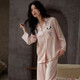 Yifen (Arachne) 25-jähriges Paar Pyjama Frühlings- und Herbsteisen-Eis Silk Langarm weiblich Panda Feel Feel Herrenanzug kühle Haus tragen Sommer YH12111 Panda-Pink-Frauenstil m