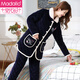 Modal pajamas for women in winter thickened and plush three-layer cotton warm autumn and winter flannel women can wear home clothes set W4 R9858-1 orange red medium length hat M (160)
