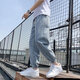 Chensen fließende Jeans Herbst Herbst Neue koreanische Stil trendy losen lässigen Sportfuß Fußfarbhonhosen Neun-Punkte-Hosen Männer hellblau l