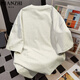 
Cotton cool pure cotton short-sleeved T-shirt for women's summer new 2025 thin T-shirt loose casual five-point half-sleeved top white gray [1416 high quality 17] L 105-125Jin [Jin equals 0.5 kg]