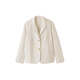 MUJI (MUJI) women's linen cotton shirt jacket women's long-sleeved jacket 25 years summer suit small suit women's clothing BD0ZZC5S ivory stripes M (160/84A)