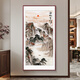Good wood Rising Sun in the East Hand-painted Mount Tai Sunrise Chinese Painting Entrance Hall Hall Hanging Painting Decorative Painting Ink Landscape Painting Mural A-Rising Sun in the East 70*140cm HD Giclee Elegant Walnut Solid Wood Frame Solid Wood Thin Frame