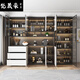 2025新款餐边柜高柜一体靠墙现代简约客厅餐厅家用茶水酒柜收 款15280*40*220包安装 玻璃門