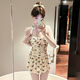 Bo Na Ling Swimsuit Pure Desire Ins Style Retro Girl Conservative Body Covering and Slimming Halter One-piece Skirt Swimsuit Hot Spring Swimsuit Butterfly Print Swimsuit One Size 70-120 Jin Jin is equal to 0.5 kg