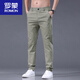 罗蒙（ROMON）天丝裤子男2025春夏新款宽松直筒商务弹力潮流休闲长裤男 T-838灰色 28 (80-斤)