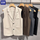Chaleco de chaleco de chaleco de chaleco de romon chaqueta de chaleco para hombres insenty versátil versátil chaqueta de trabajo casual negro 3xl