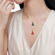 Chow Tai Fook ENZO mall same jewelry 18K gold malachite diamond gourd necklace EZV8055 40cm